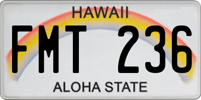 HI license plate FMT236