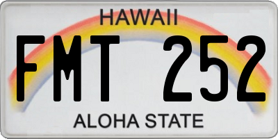 HI license plate FMT252