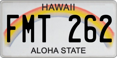 HI license plate FMT262
