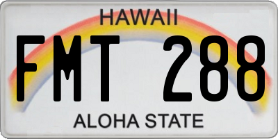 HI license plate FMT288