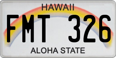 HI license plate FMT326