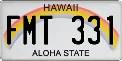 HI license plate FMT331