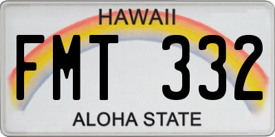 HI license plate FMT332