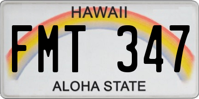 HI license plate FMT347