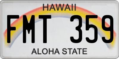 HI license plate FMT359