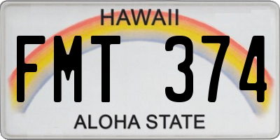 HI license plate FMT374