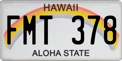 HI license plate FMT378