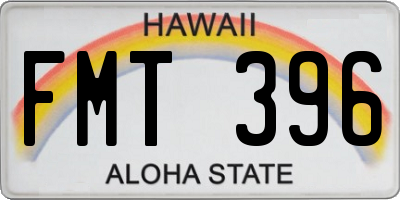 HI license plate FMT396