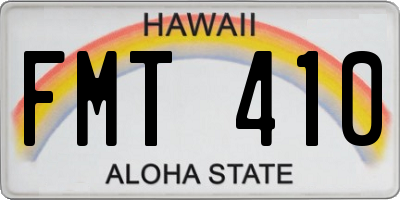 HI license plate FMT410