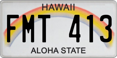 HI license plate FMT413