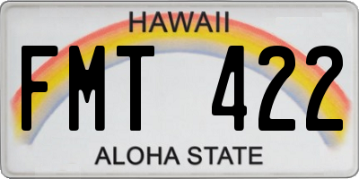 HI license plate FMT422