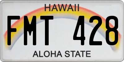 HI license plate FMT428