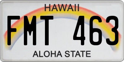 HI license plate FMT463