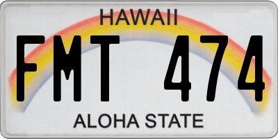 HI license plate FMT474