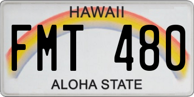 HI license plate FMT480