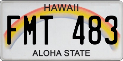 HI license plate FMT483