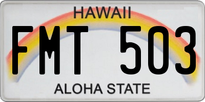 HI license plate FMT503