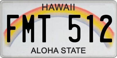 HI license plate FMT512