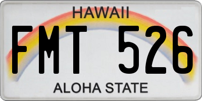 HI license plate FMT526