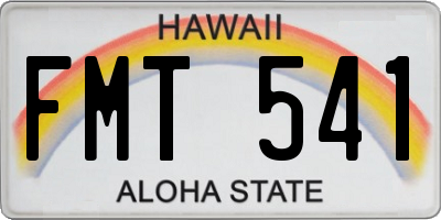 HI license plate FMT541