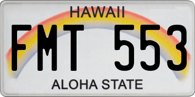 HI license plate FMT553