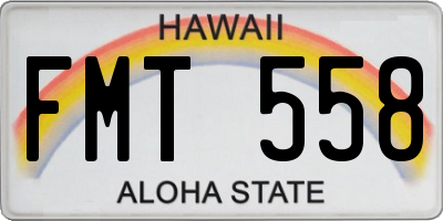 HI license plate FMT558
