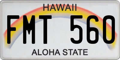 HI license plate FMT560