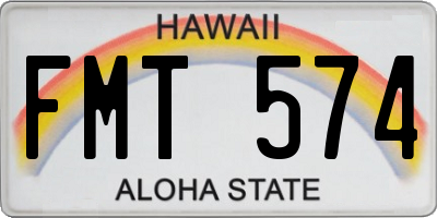 HI license plate FMT574