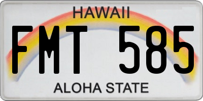 HI license plate FMT585