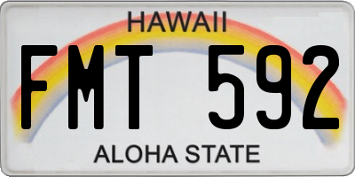 HI license plate FMT592