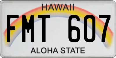HI license plate FMT607