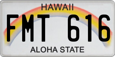 HI license plate FMT616