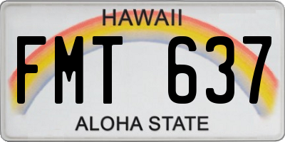 HI license plate FMT637