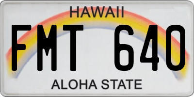 HI license plate FMT640