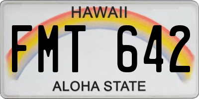 HI license plate FMT642