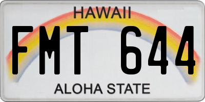 HI license plate FMT644