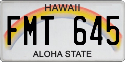 HI license plate FMT645