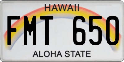 HI license plate FMT650