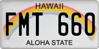 HI license plate FMT660