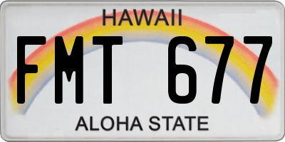 HI license plate FMT677