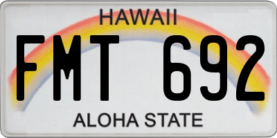 HI license plate FMT692