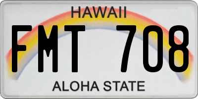 HI license plate FMT708
