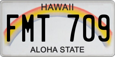 HI license plate FMT709