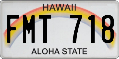 HI license plate FMT718