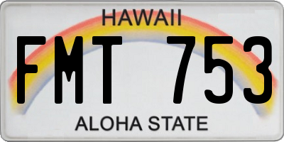 HI license plate FMT753