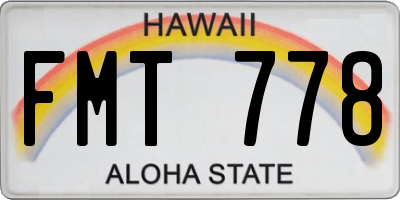 HI license plate FMT778