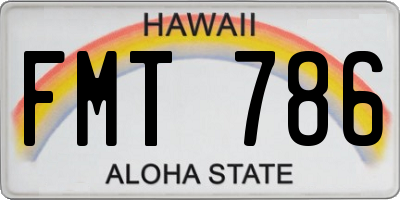 HI license plate FMT786