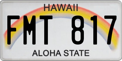 HI license plate FMT817