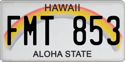 HI license plate FMT853