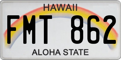 HI license plate FMT862
